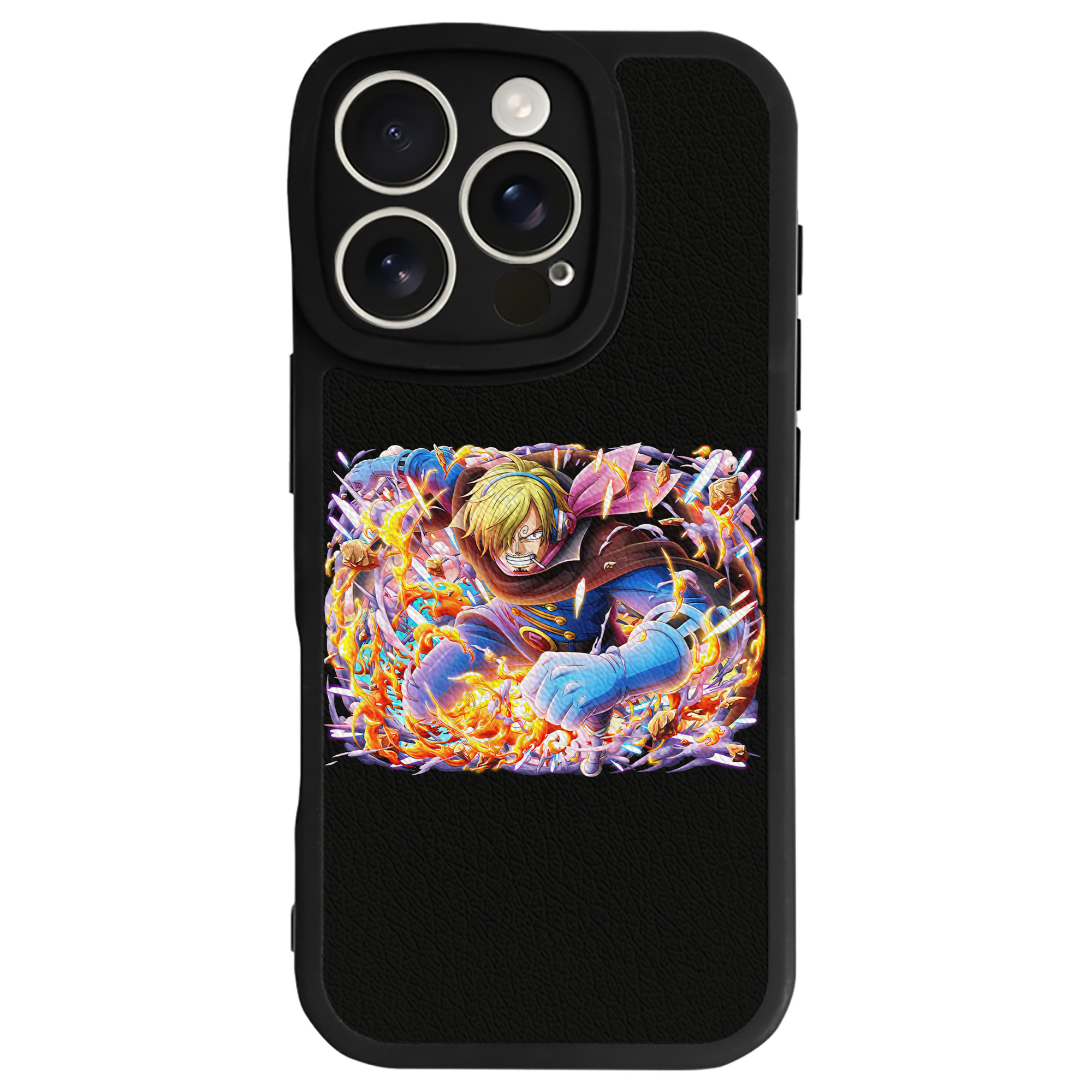 （画像用） ワンピース サンジ ONE PIECE Sanji 【iPhone 16シリーズ対応】シリコンスマホケース（レザー調） 材質：シリコン